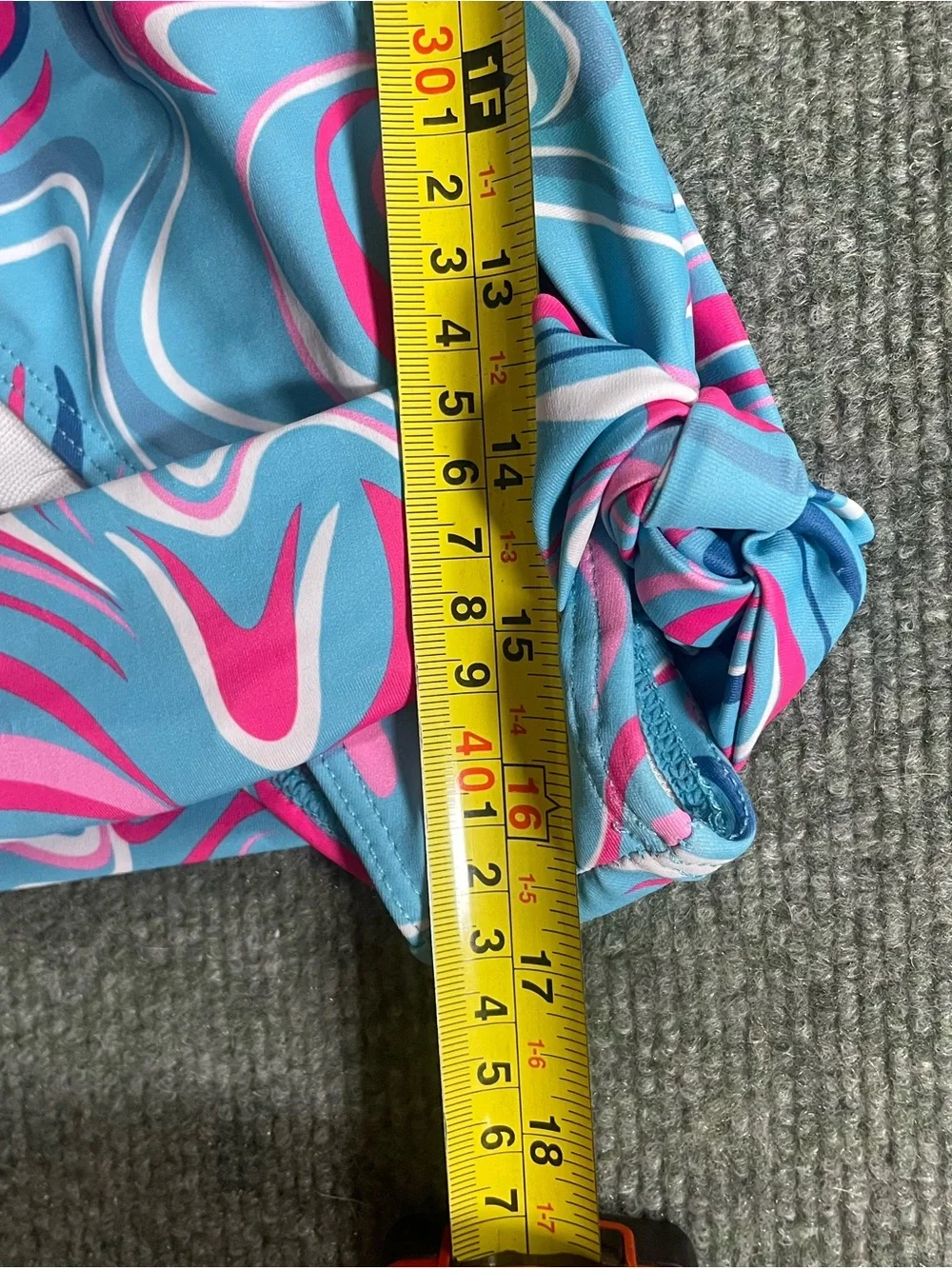 Women's Blue Swirl Print Bikini Set - Pink & White Accents